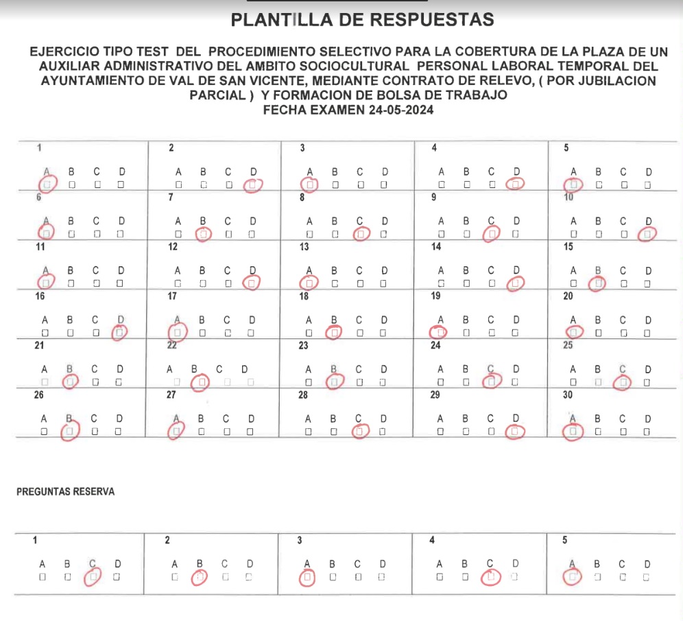 Plantilla de Respuestas